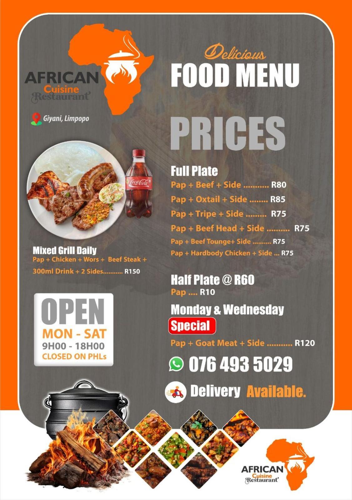 African Cuisine Restaurant Bed & Breakfast Giyani Bagian luar foto